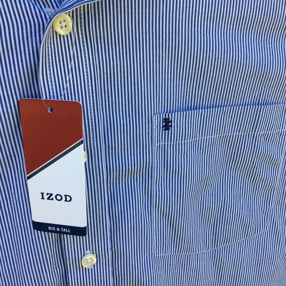 Izod NWT 2XL Button Down Long Sleeve Stripe Shirt - Picture 3 of 5